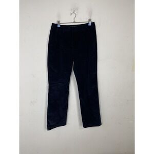 WEEKEND MaxMara Women Pants 8 Navy Blue Corduroy High‎ Waist Capri Holiday